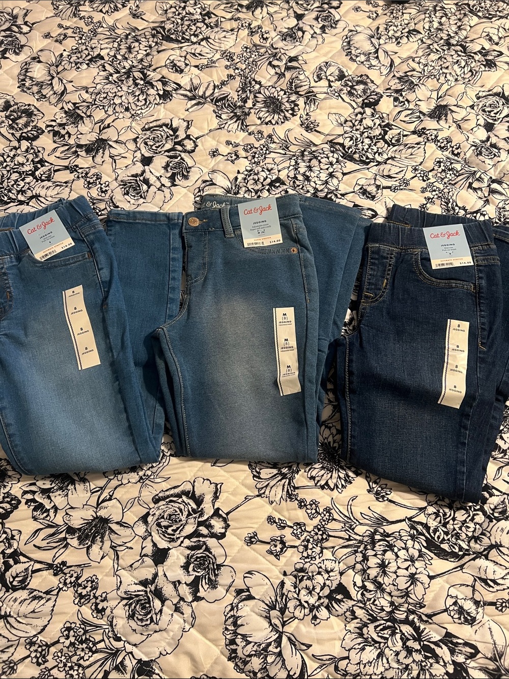 Cat & Jack Kids Triple Pack Blue Wash Jeggings